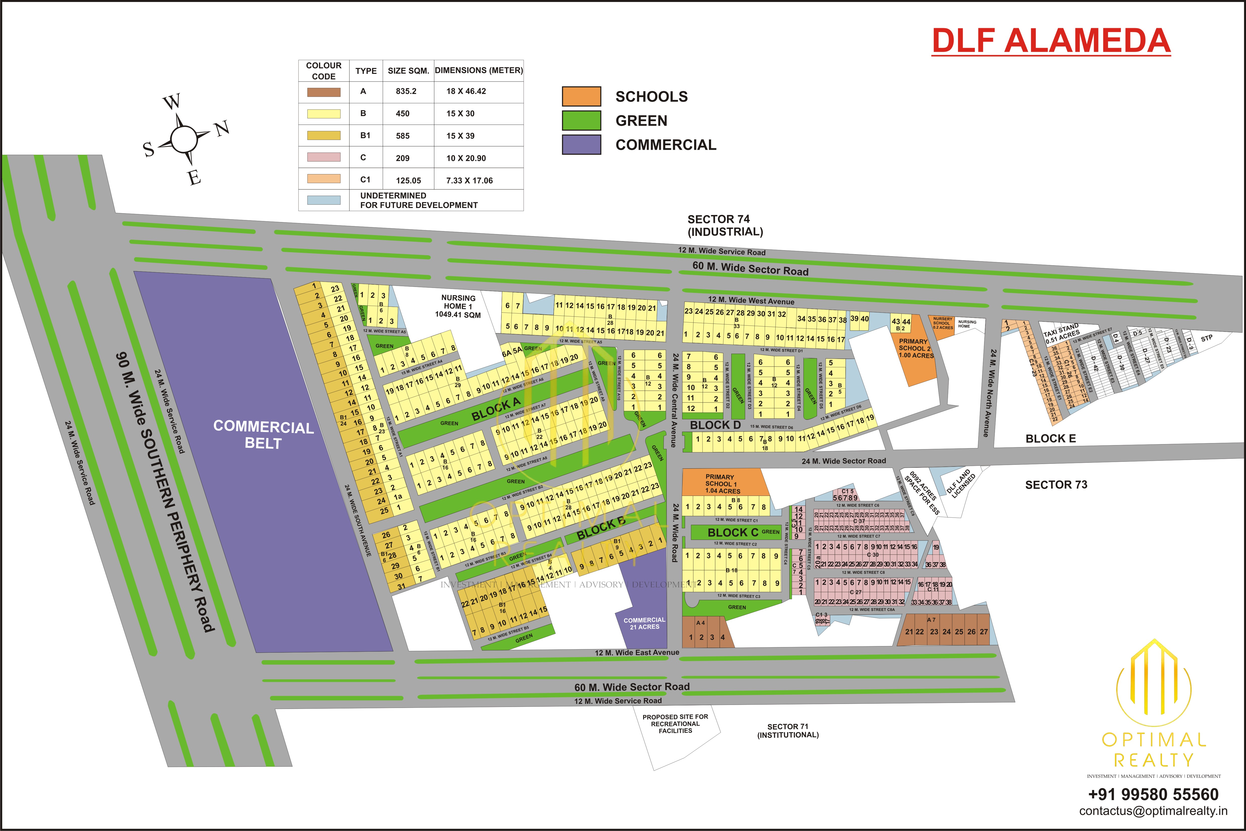 DLF Alameda sector map