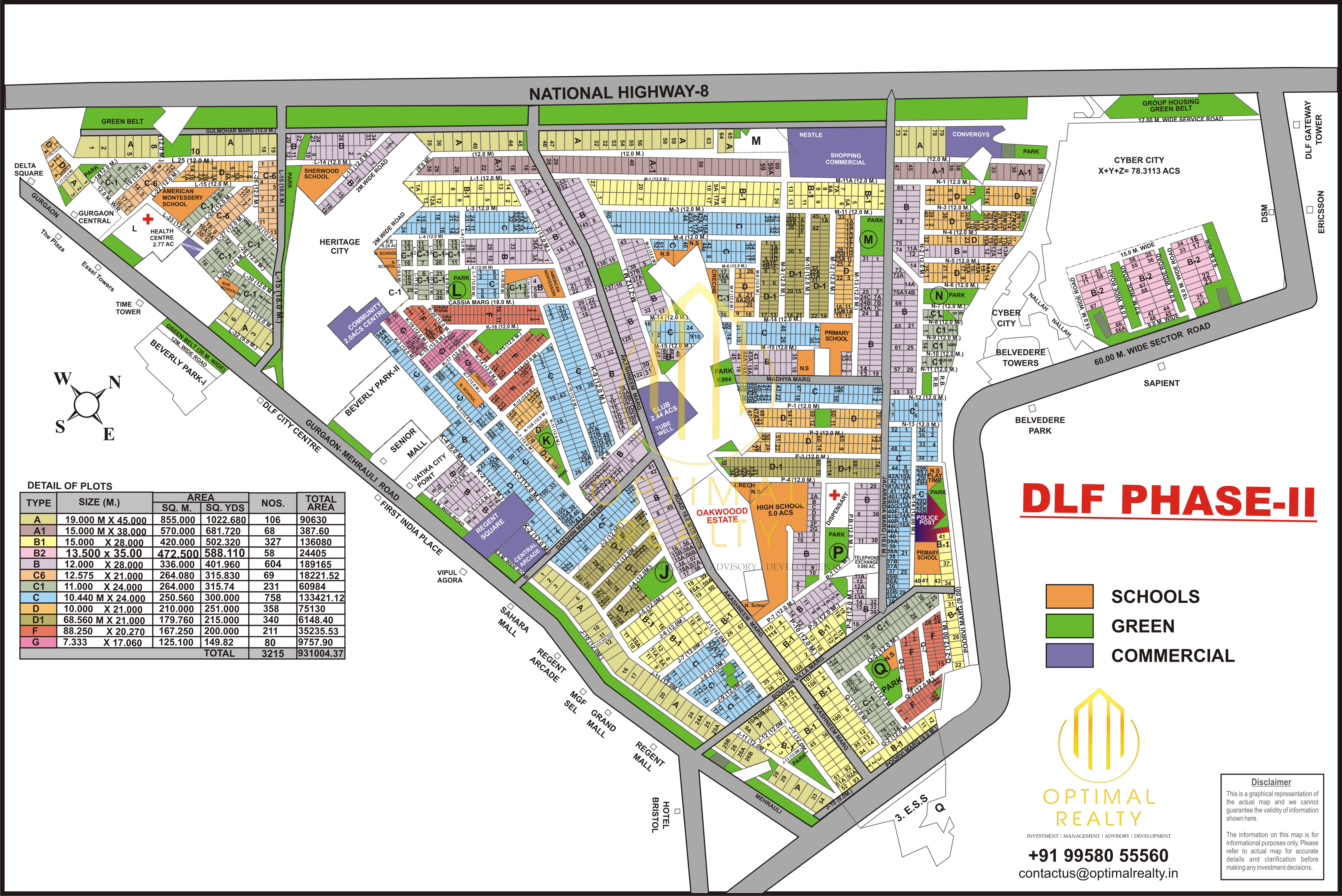 DLF Phase 2 sector map