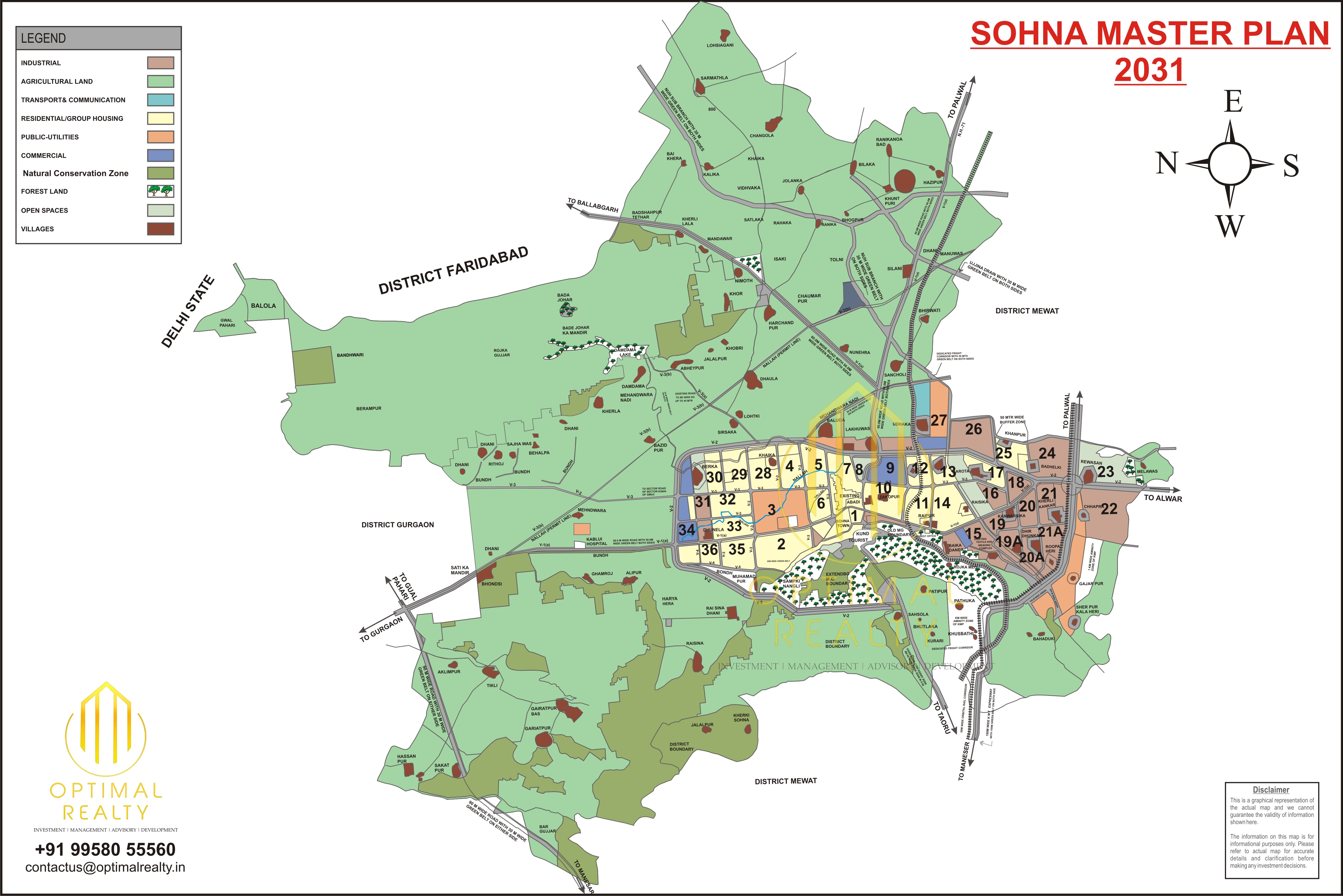 Sohna Master Plan sector map