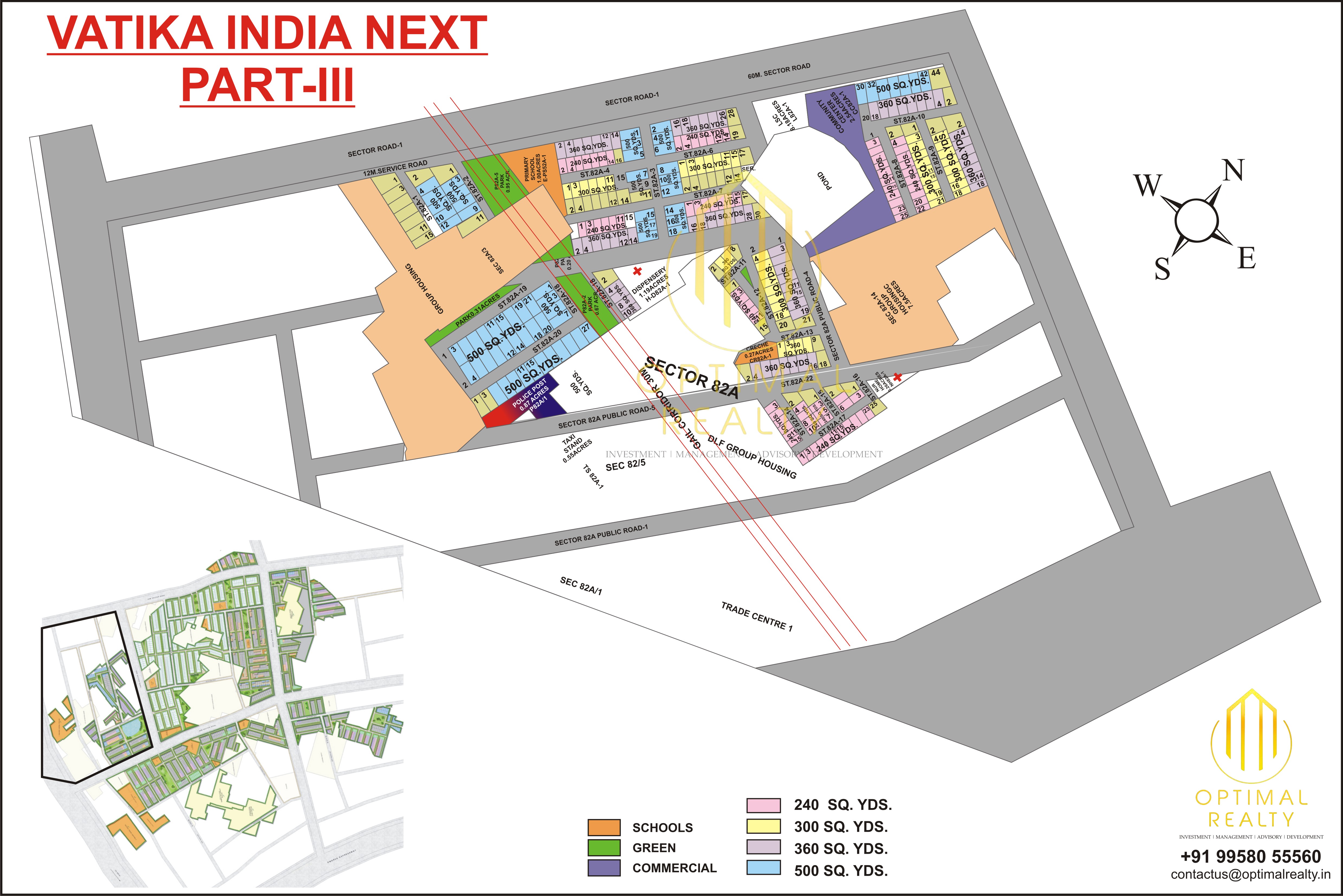 Vatika India Next 3 sector map