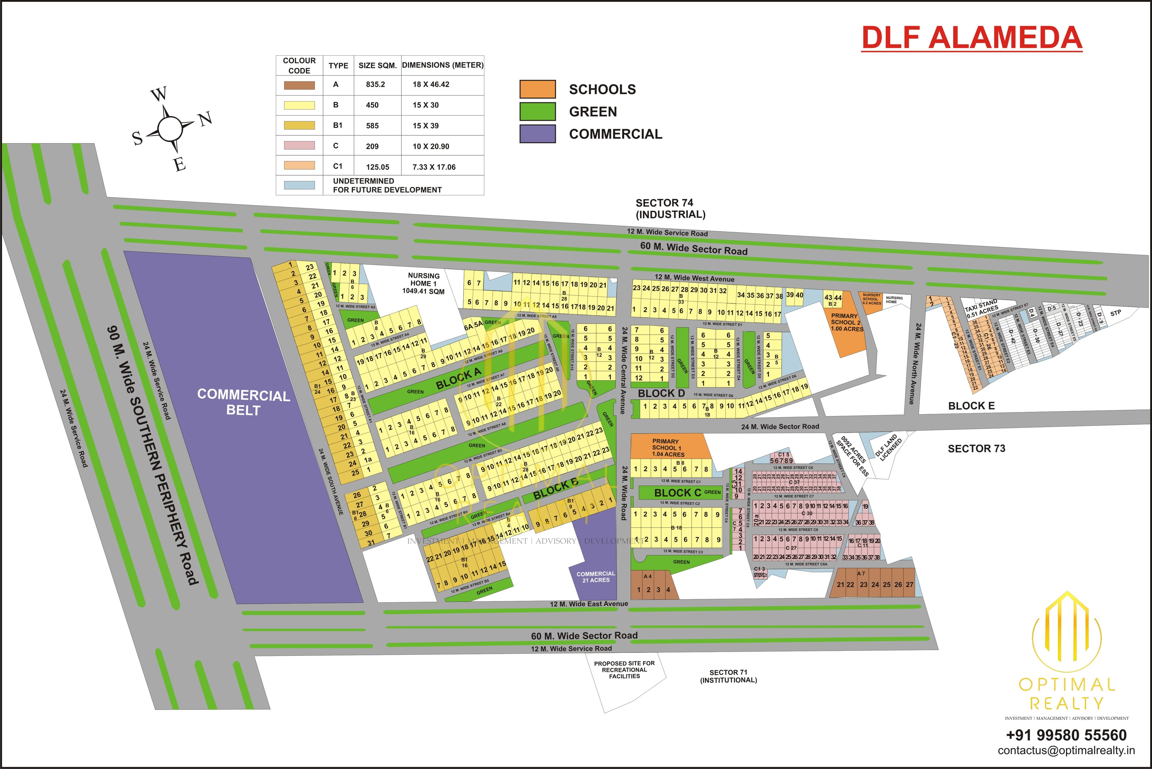 DLF Alameda sector map