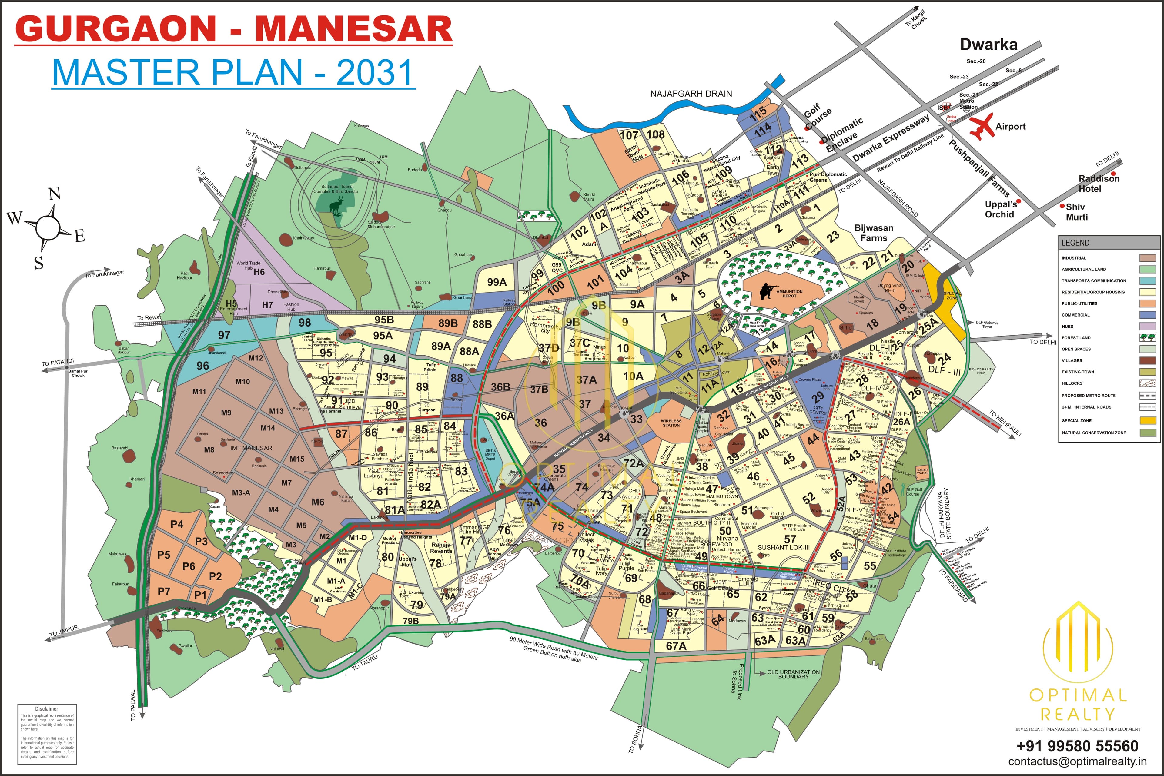 Gurgaon Master Plan sector map