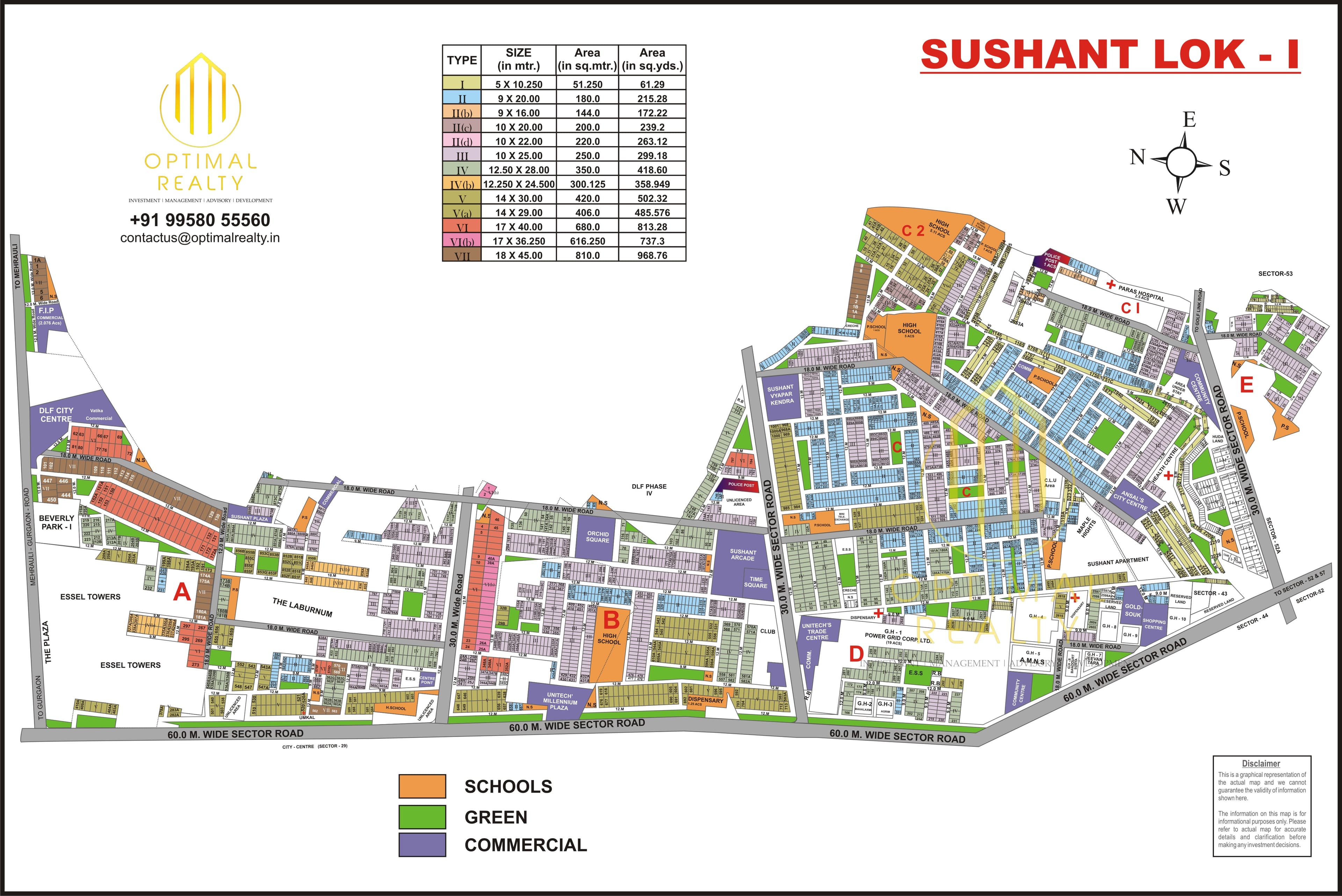 Sushant Lok 1 Gurgaon sector map