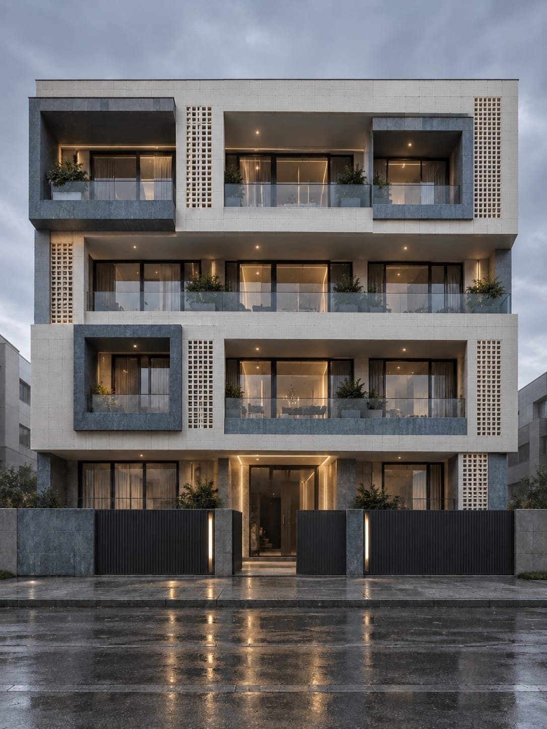 Facade of a 4 BHK builder floor in Golf Course Extension Road, Gurgaon