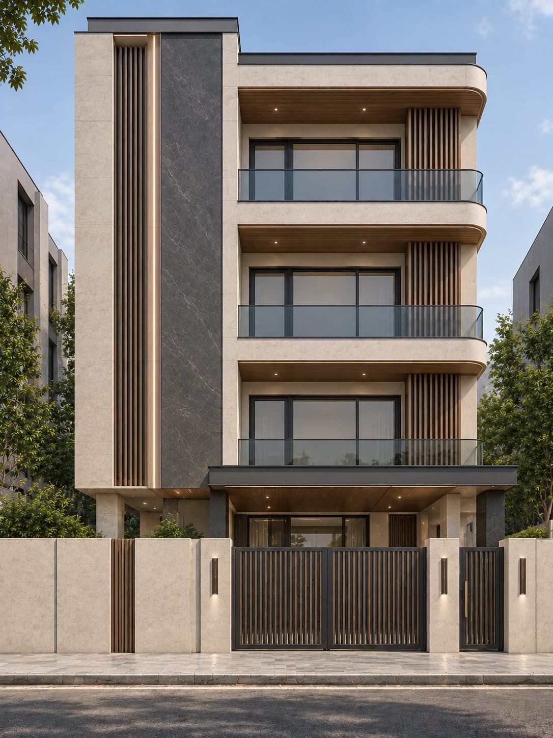 Facade of a 4 BHK builder floor in Golf Course Extension Road, Gurgaon