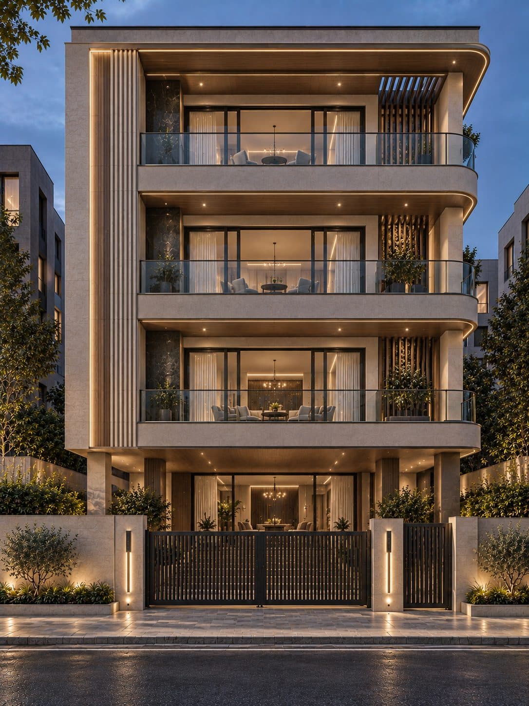 Facade of a 4 BHK builder floor in Golf Course Road, Gurgaon