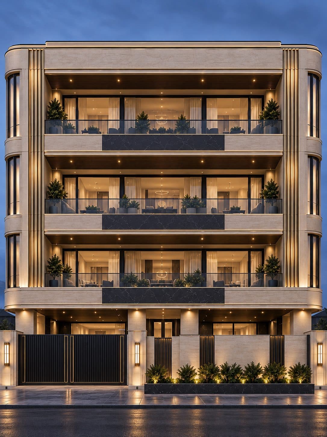 Facade of a 4 BHK builder floor in South City 1, Gurgaon