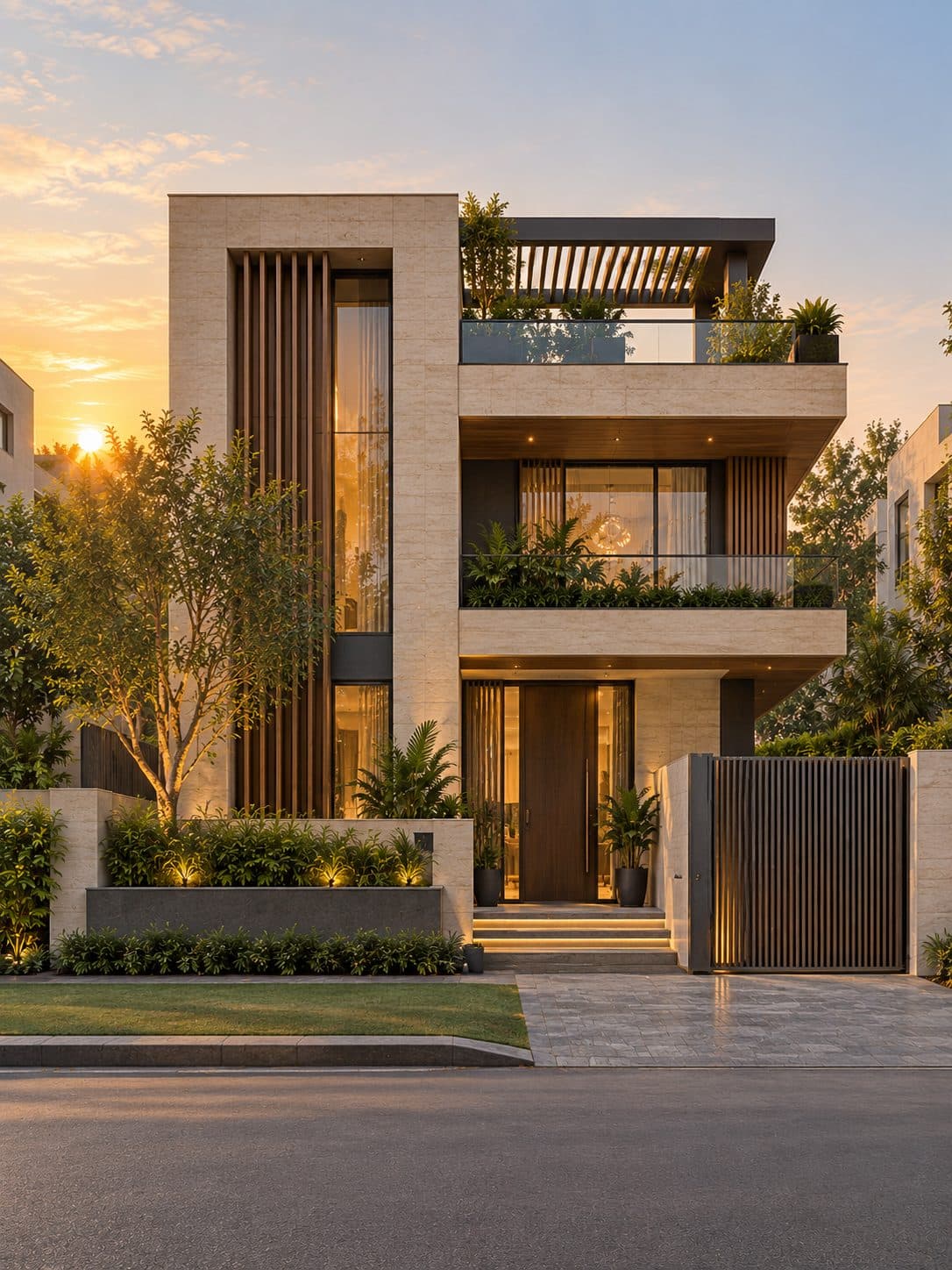 Facade of a 4 BHK villa in DLF Phase 2, Gurgaon