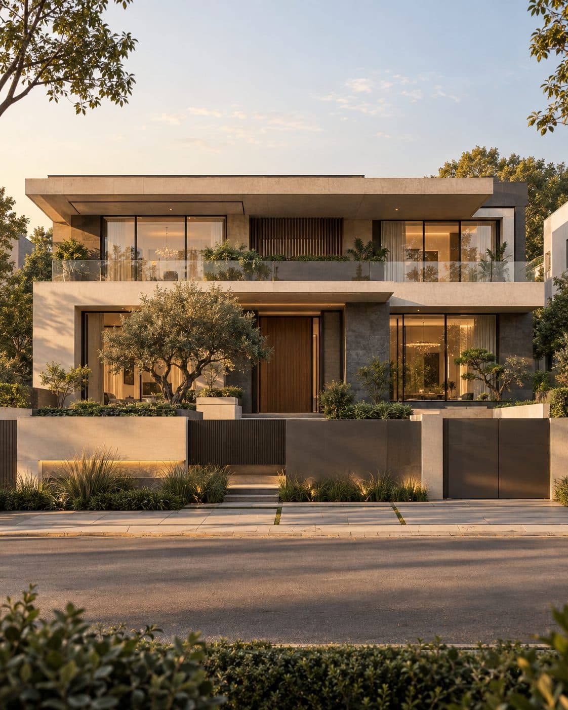 Facade of a 4 BHK villa in Suncity, Gurgaon
