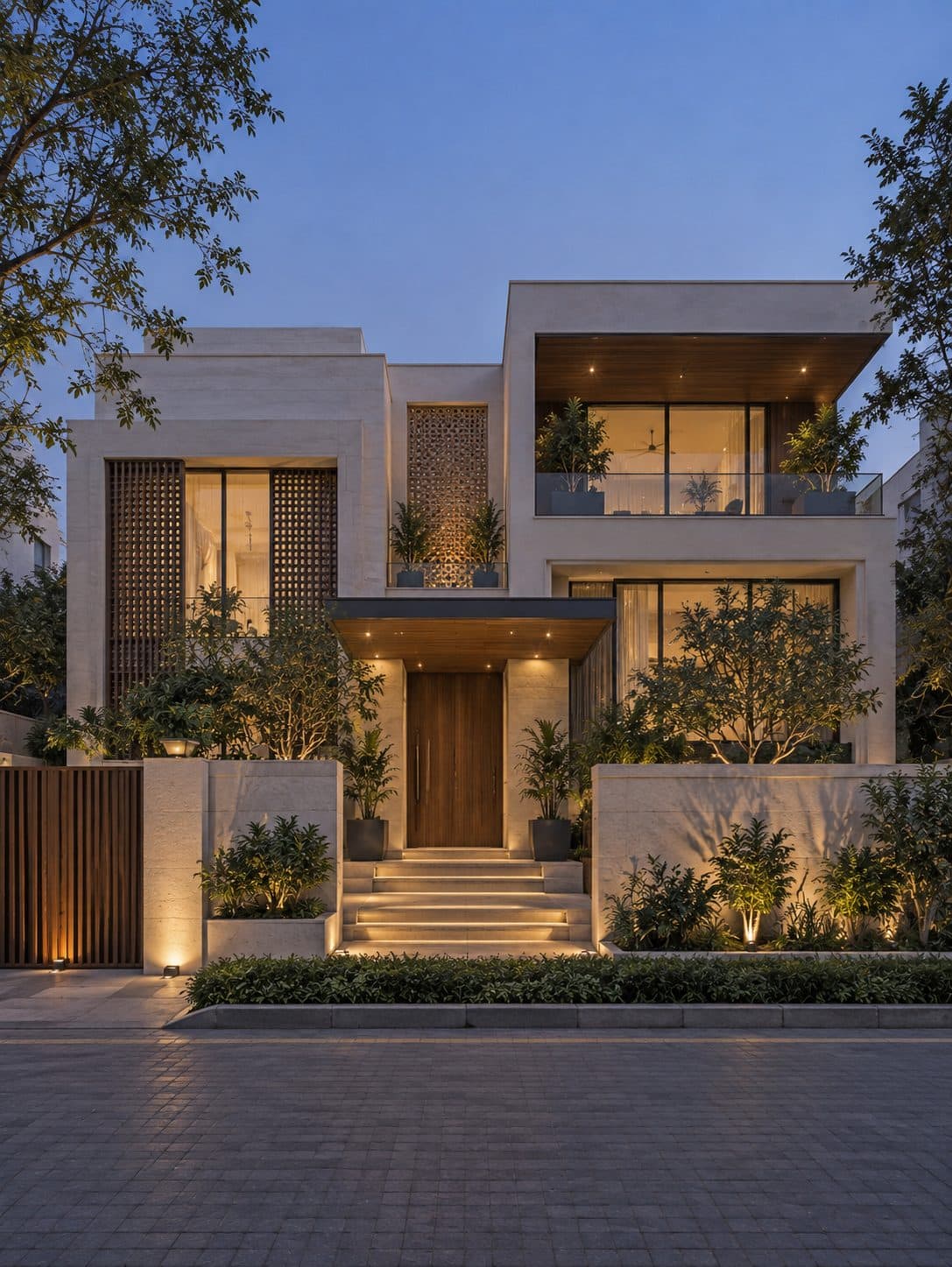 Facade of a 4 BHK villa in Suncity, Gurgaon