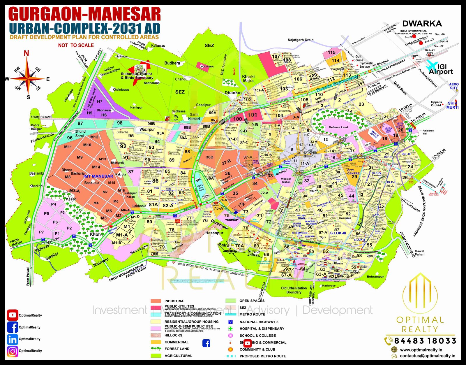 GURGAON MASTER PLAN 2031 map preview